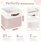 FinishingBo 11 inch Cube Storage Bin 6 Pack, Cube Organizer Bins - Image 4