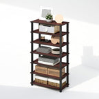 Furinno Turn-N-Tube Storage Shelves Set of 2, 4-Tier Stackable Standing Shelf, Open Corner Shelf, for Organization and Storage, Living Room, Garage, Home Office, Dark Cherry - Image 5