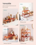 SONGMICS Cabinet Organizer Shelf, Set of 3 Spice Rack, Kitchen Storage - Image 4