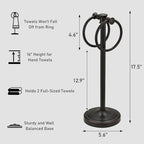 Hoimpro Hand Towel Holder Stand Bathroom Countertop Towel Bar Rack Bronze - Image 6