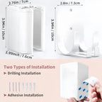 Dyson Airwrap Holder, Aluminum Curling Iron Holder Wall Mount for Dyson Airwrap/Airstraight/Shark Flex Style, Flat IronHolder for Bathroom Storage, White - Image 7