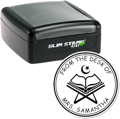Personalized Home Stamper - Portable Pre-Inked Devotional Star and Crescent Return Library Stamp - Ideal Islamic Gift for Muslim Wedding Planners - Customizable and Convenient for Home or Office Use - Image 2