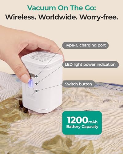 BAGSMART Travel Vacuum Bags with Rechargeable Electric Pump, 12PC Kit - Image 2