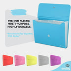 Accordion File Organizer, 13 Pocket Expanding File & Cover Folder with Labels, Plastic Portable Desktop Supplies Letter A4 Paper in Blue, Red, Green, Pink, Purple, Grey, Multicolor, (6 Pc) –By Enday - Image 4