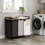 Herture Laundry Hampers with Shelf, Laundry Basket 3 Section, 3 x 15.87 Gal - Image 2