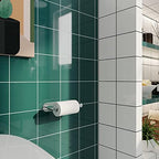 Adhesive Toilet Paper Holder Chrome Bathroom Double Post Pivoting Toilet Tissue Holder Polished Roll Holder Stick On No Drilling Stainless Steel and Zinc Alloy - Image 3