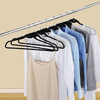 Yaheetech 100 Pack Velvet Hangers, Non-Slip Cascading Design, Swivel Hook - Image 4