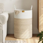 Nunsino Laundry Hamper 75L,Large Laundry Basket for Clothes,Decorative Storage Basket for Blankets,Cotton Rope Woven basket for bedroom,Brown White by Nunsino