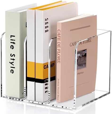 SANRUI Clear Acrylic Vertical Magazine File Organizer with 3-Slot, Clear by SANRUI