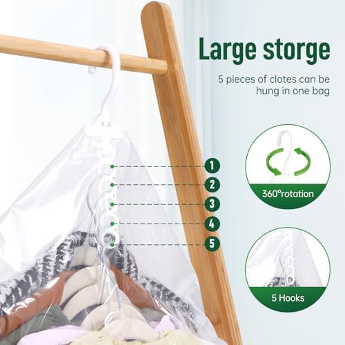 Hanging Vacuum Storage Bags For Clothes With Hand Pump,Coat Storage Bag Hanging,Vacuum Bags For Clothes,Space Saver Vacuum Storage Bags,Garment, Clothing, Dress, Suit, Long Coat, Jacket(Combo 6 Pack) - Image 4