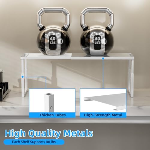 Cabinet Shelves, 2 Pack Stackable Shelves for Kitchen Storage - Image 3