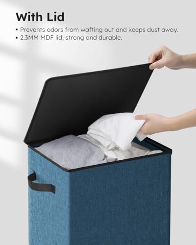 SOLEDI 100L Laundry Hamper with Lid, Large Collapsible Laundry Basket - Image 5