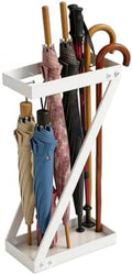 Umbrella Holder for Entryway, White Indoor Umbrella Stand with Hooks,Metal Umbrella Storage Rack Ideal for Home Office Hotel Lobby by Unknown