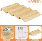AMBIRD Bamboo Spice Drawer Organizer with Non-slip Mat,4 Tier - 2 Set Jar Spice Rack Tray From 12''to 24'',Hold up 48 Jars Seasoning Organizer for Kitchen,Cabinet,Drawers,Countertop - Image 5