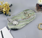 Green Marble Vanity Tray 9.8", Natural Stone Organizer for Bathroom - Image 6
