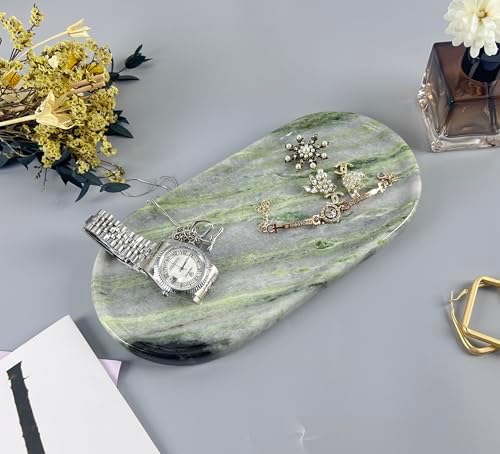 Green Marble Vanity Tray 9.8", Natural Stone Organizer for Bathroom - Image 6