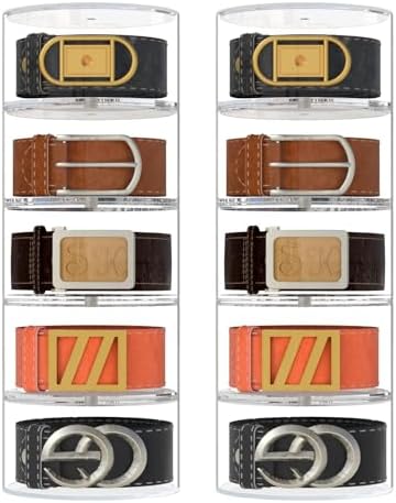 NIUBEE Belt Organizer for Closet, Acrylic Belt Storage Holder Box, 10 Layer by NIUBEE