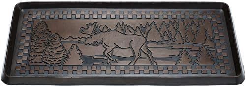 HF by LT Moose Scene Rubber Boot Tray, 32 x 16 inches, One-Piece Seamless Construction, Durable Vulcanized Rubber, Year Round Use Indoors or Outdoors, Bronze - Image 2