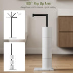 Matte Black Freestanding Toilet Paper Holder with Marble Base Stand - Image 6