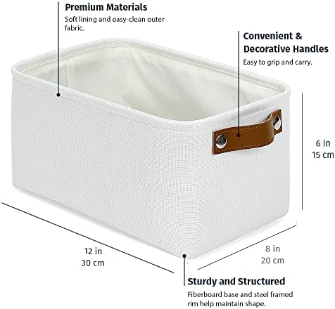 OrganiHaus 12x8in Canvas Storage Baskets, 6 Pack - Fabric Bins for Shelves - Image 2
