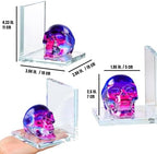 Glass Skull Book Ends for Shelves with Black and Purple Crystal Skulls - Image 6