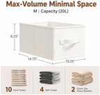 3-Pack Closet Storage Bins, Foldable Fabric Storage Baskets, Beige - Image 2
