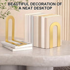 Chunful 12 Pcs Gold Metal BookEnds Shelves, 7.5 x 5.75 x 3.5 in - Image 4
