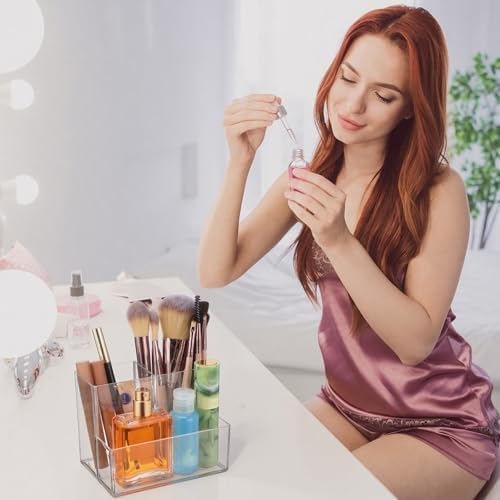 Sabary 12 Pcs Acrylic Pen Holder for Desk, Clear Pencil Cup Organizer - Image 6