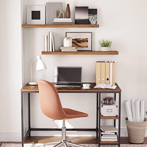HOOBRO Floating Shelves for Wall, Wall Mounted Shelf Set of 2, 39.4" Hanging Shelf with Invisible Brackets, for Wall in Bathroom, Bedroom, Toilet, Kitchen, Living Room, Rustic Brown BF100BJP201G2 - Image 5