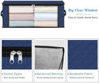 HomeHacks 10-Pack Clothes Organizer Storage Bags, 35L Storage Bins, Blue - Image 4
