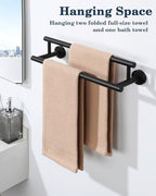 Alise Double Towel Bar Black,16" Towel Racks for Bathroom Wall Mounted - Image 6