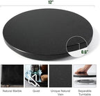 Marble Lazy Susan, 12 in Lazy Susan Turntable Organizer for Cabinet Pantry Kitchen Countertop Fridge Bathroom Makeup Vanity Countertop - Zimbabwe Black - Image 2