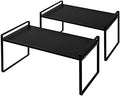 Nxconsu Stackable Cabinet Shelf Organizer 2 Pack, Standard Tall Black by Nxconsu
