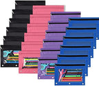 YoeeJob Pencil Pouch for 3 Ring Binder，Zipper Pencil Pouches Bulk，Pencil Case Pouch with Clear Window for Class, School, Office, 4 Colors-24 Packs by YoeeJob