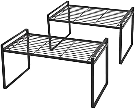 Shantton Cabinet Shelf Organizer, Pantry Shelf Rack, Black 16x8.3x9.5 by Shantton