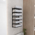 Modern 5-Tier/6-Tier Towel Rack - Wall-Mounted Black Metal Towel Shelf for Bathroom, Space-Saving Storage for Towels, Organizers, and Home Decor (6-Tier) by WitaHome