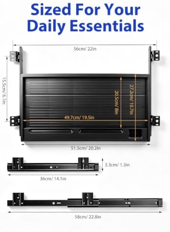 jojofuny Under Desk Keyboard Tray, Slide-Out Drawer with Pen Organizer - Image 3