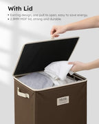 SOLEDI 100L Laundry Hamper with Lid, Large Collapsible Laundry Basket - Image 6