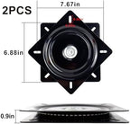 2 Pack 7 Inch Lazy Susans Turntable Bearings Swivel Zinc Plate, Black Square Susan Hardware, Heavy Duty Replacement Parts for Table, Chair, Round Bar Stools - Image 2