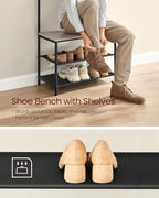 VASAGLE Hall Tree with Bench and Shoe Storage, 9 Movable Hooks, Top Bar - Image 4