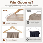 StorageWorks Wooden Coat Hangers, 30 Pack Wood Clothes Hanger for Closet - Image 3