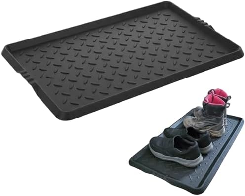 Rubber Shoe Mat Heavy Duty Foldable Boot Mat Tray with Lip Waterproof Non Slip Boot Trays for Entryway Indoor Outdoor 27.5x15.9 inch - Image 3