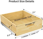 Pull Out Cabinet Organizer, Soft Close Slide Out Solid Wooden Drawers(17"W X 21"D x 6.2''H), Heavy Duty Full-extension Roll Out Shelves for Kitchen Cabinets,Pantry & Closet Organizers and Storage - Image 2