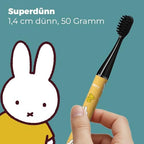 Miffy i4 Slim Sonic Electric Toothbrush Ultra Slim Thin Rechargeable Ultrasonic Smart Tooth Brush Free Petite Travel Case & Ceramic Holder Dock for Travel & Home, IPX7 Waterproof (Yellow) - Image 3