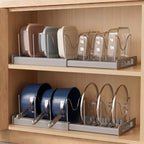 2 Pack Kitchen Pot and Pan Organizer Under Cabinet Expandable Rack Storage by Unknown