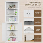 Flamaker Corner Cabinet, Freestanding Corner Shelf for Bathroom, White - Image 6
