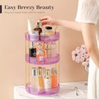 Aveniee Rotating Makeup Organizer for Vanity, Perfume Skincare Organizerss Large, Spinning Bathroom Counter Shelf Holder for Cosmetics, Skin Care, Lipsticks,3 Tiers, Purple - Image 3