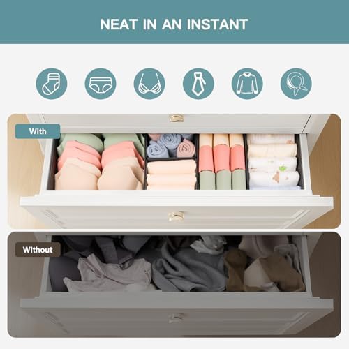 Criusia Drawer Organizer Clothes, 10 Pack Dresser Organizer for Baby Clothes, Underwear, Sock- Foldable Closet Organization and Storage Dividers Bins for Nursery, Bedroom (Black) - Image 3