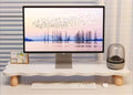 Monitor Stand Riser, white desktop organizer desk, Laptop Monitor Stand by YIYUESHIJIU
