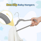 Smartor Premium 14 Inch Kids Hangers 100 Pack, Baby Velvet Hanger Non Slip - Image 2